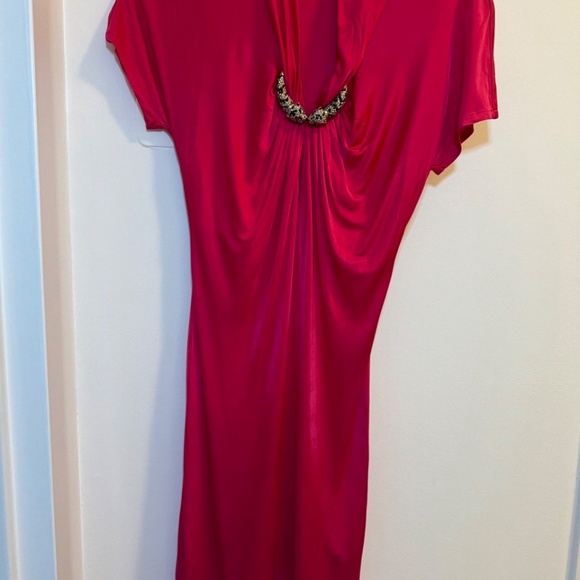 Roberto Cavalli Elegant Red Draped Dress – A Statement of Luxury - Picture 3 of 3
